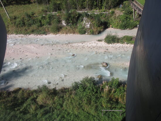 Wenig Wasser im Fluss "Boite"