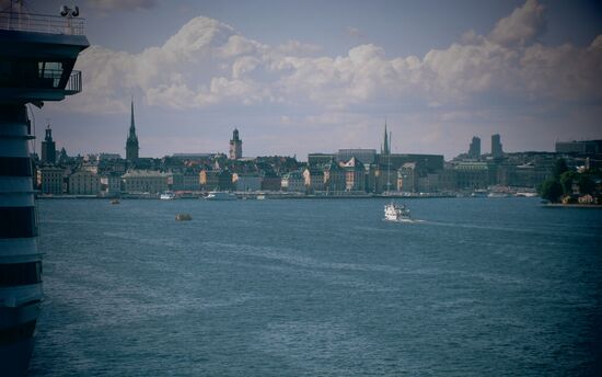 Blick auf Stockholm vom Schiff aus