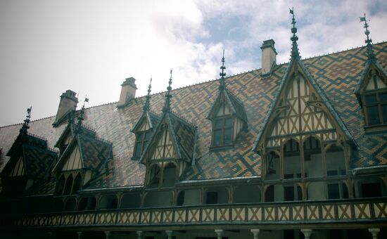 Das wunderschöne Dach vom Hôtel-Dieu