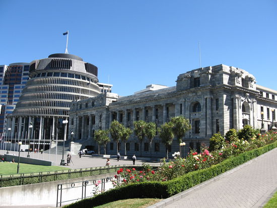 Beehive und Parliament House