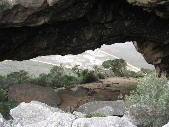 Blick durch den Felsgipfel