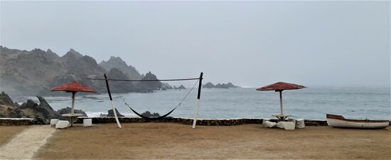 An der Unterkunft in Puerto-Inca