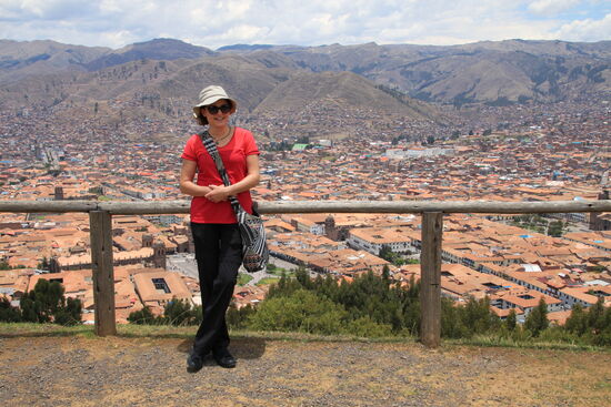 Ruinen der Inka-Festung "Sacsayhuaman" mit Blick auf Cusco