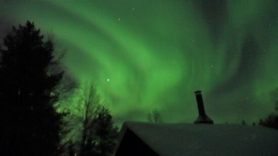 01.03.2019 über unserem  Hüttendach, wir konnten uns zwischen durch aufwärmen in der Hütte -24°