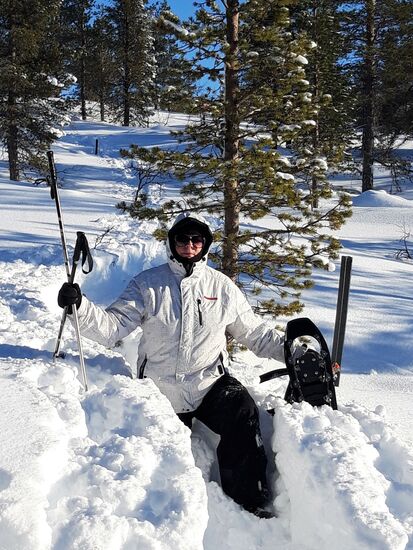 11.03.2019 wir kämpfen uns mit Defektem Schneeschuh durch die Schneemassen.