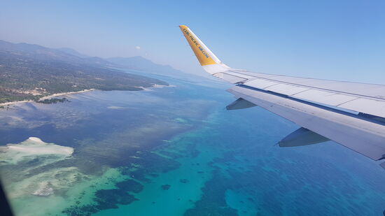 Direkt nach dem Start in Puerto Princessa. Palawan kann einfach nicht ohne türkis.....