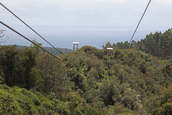 Die Umsteigestationen der "Zipline Through Paradise" muten an wie japanische Tempel, die im tropischen Wald stehen...