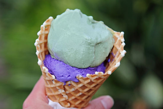 Ube + Green Tea Ice Cream !