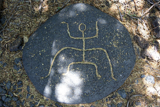 Ein weiteres Beispiel für gelungene Petroglyphen. Tiere hatten auch immer wichtige Bedeutungen. Wofür dieser Käfer steht, ist allerdings unbekannt.