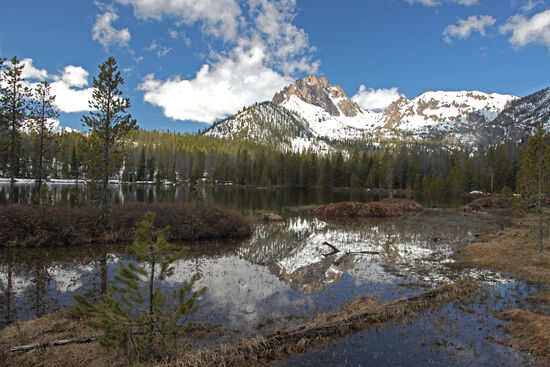 Frühlingsfrische
Als wir in der Sawtooth Wilderness wanderten, lag in mittleren und hohen Lagen noch reichlich Schnee. Der einsame See war wohl gerade aufgetaut und sobald eine Wolke vor die Sonne zog, wurde es empfindlich kalt.