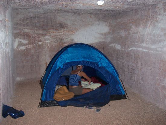 unser Zelt unter der Erde