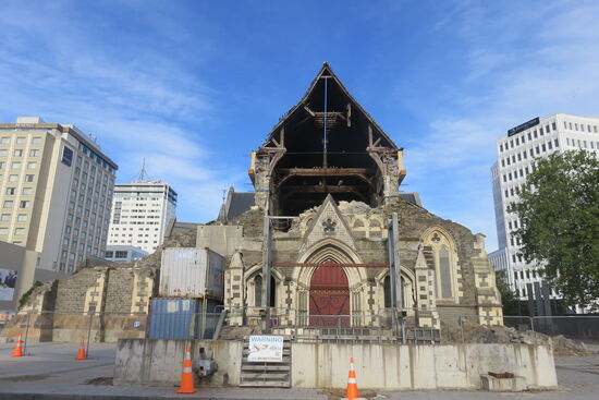 Die Überreste der Kathedrale von Christchurch