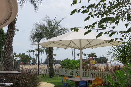 Unser ruhiger Platz am Strand auf Sentosa