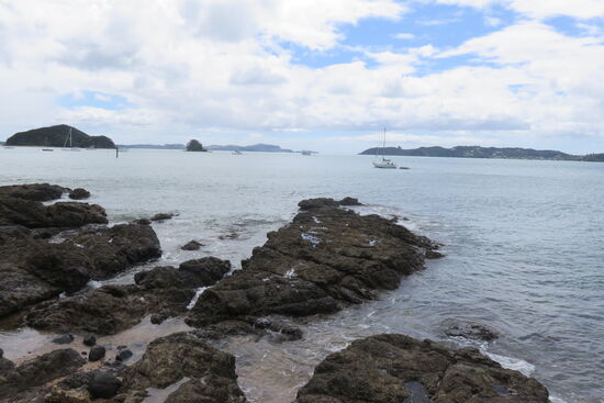 Auf dem Weg am Wasser nach Paihia
