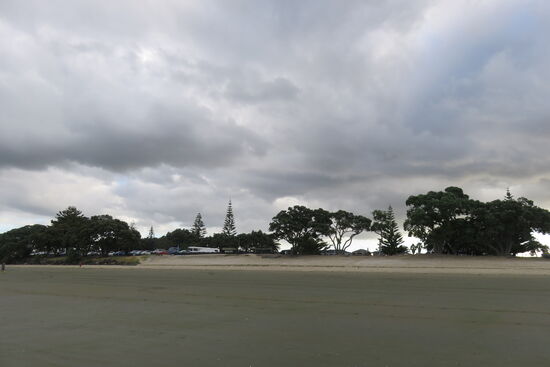 Blick auf den Campingplatz beim Abendspaziergang.