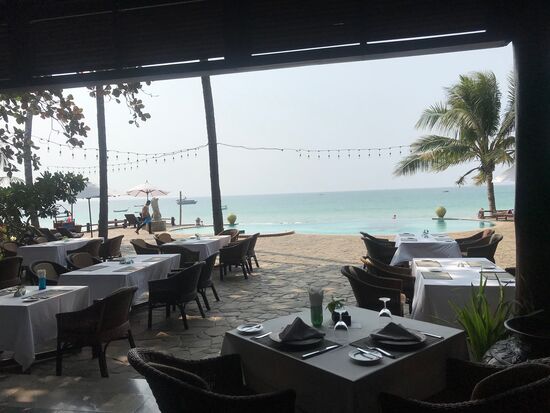 Hier haben wir gefrühstückt und am Abend bei einem erfrischenden Drink den Sonnenuntergang genossen.