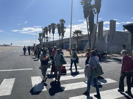 Ankunft auf dem Internationalen Flughafen Hosea Kutako