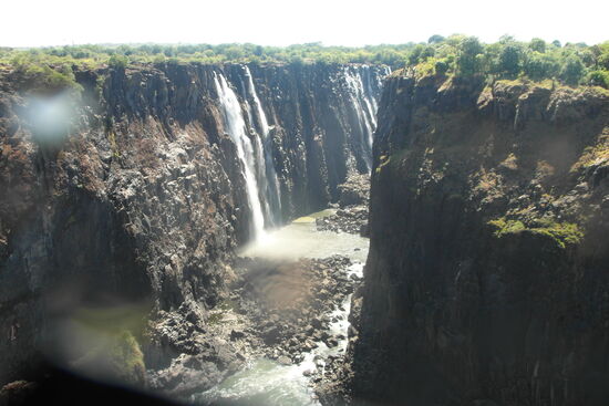 Der "boiling pond" . Hier beobachteten wir Kajakfahrer und Raftingboote.