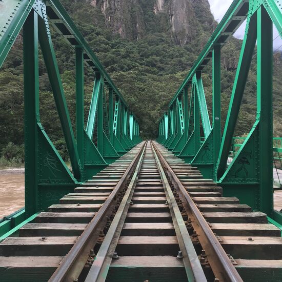 Fußweg entlang der Gleise von Hydroelectrica nach Aguas Calientes.