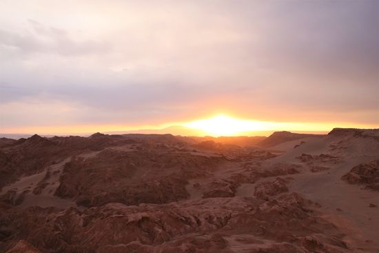 Sonnenuntergang im Valle de la Luna