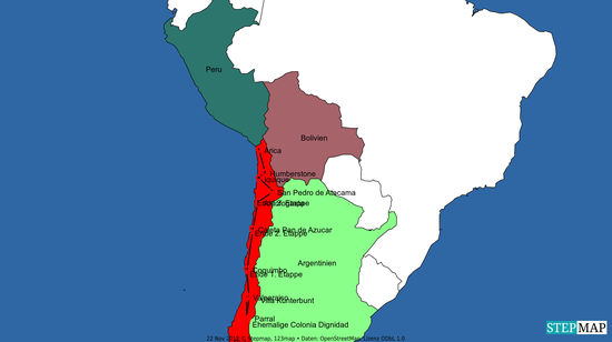 Standort zur Zeit Arica, Grenzübertritt für morgen den 1. März geplant.