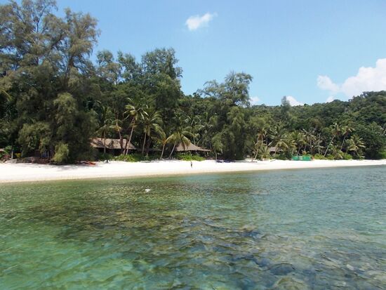 Erster Blick auf den Strand des Resorts