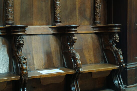 Kunstvoll geschnitztes Chorgestühl in der Cathedrale Saint Etienne