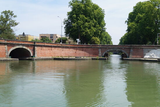 Schleusenbecken bei Toulouse. 3 Richtungen möglich, Canal du Midi, Canal de Garonne, Canal Brienne.