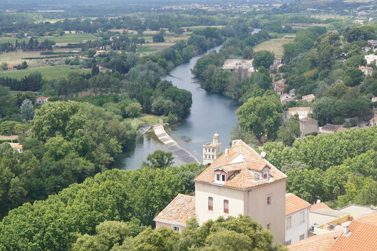 Blick vom Turm der Kathedrale auf das Orb-Tal