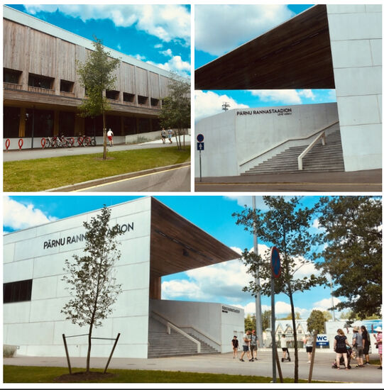 Stadion in Pärnu... hab noch nicht rausbekommen in welcher Liga Pärnu spielt, weiß nur das Frankfurt gg. Tallinn in Tallin spielte ...