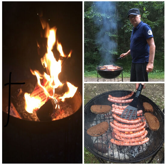 Und heute Würste... tadaaaa ... und Überraschung vom Grill .... ( selbst den Frühstückstoast gibts vom Grill