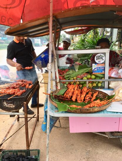 Leckere Fleischspieße gegrillt...