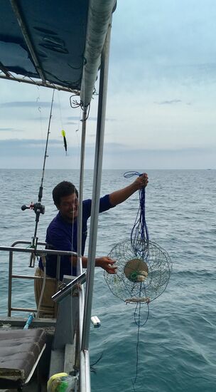 Unser erster Fang.... eine Krabbenfalle 