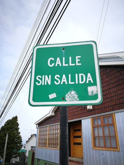 Straße ohne Ausweg. Na prima! 