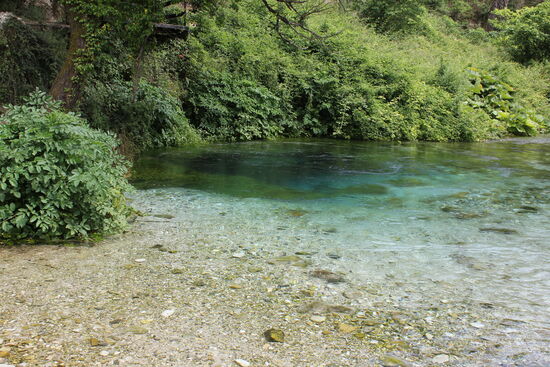 Die 12,5 Grad `warme´ Wasserquelle.