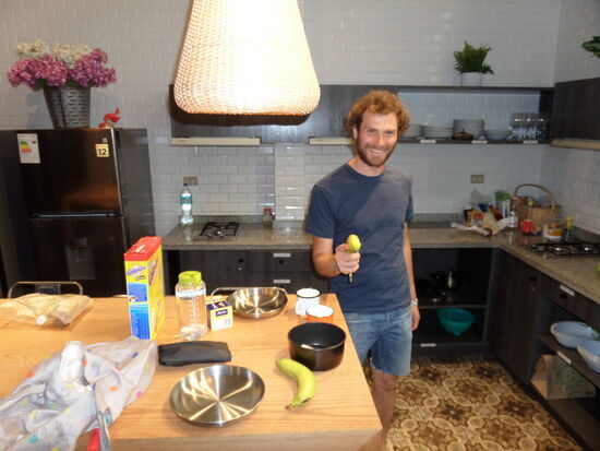 Frühstück in der Hostelküche