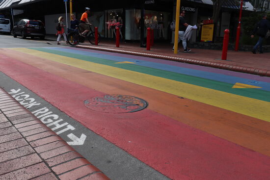 Wellington - Eine weltoffene und moderne Stadt, was man auch an den Fußgängerübergängen sieht!