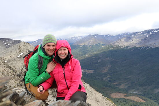 Am Gipfel des Cerro Guanako - nur wir und ein paar Guanakos!