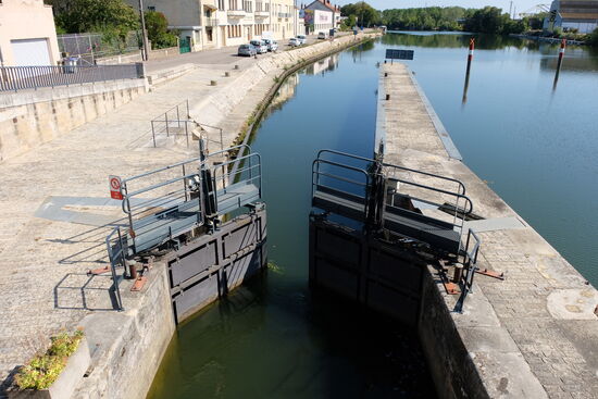 Letzte Schleuse in Gray vor der Rückfahrt.