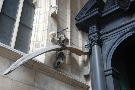 "Drachenknochen" vor dem Eingangsportal