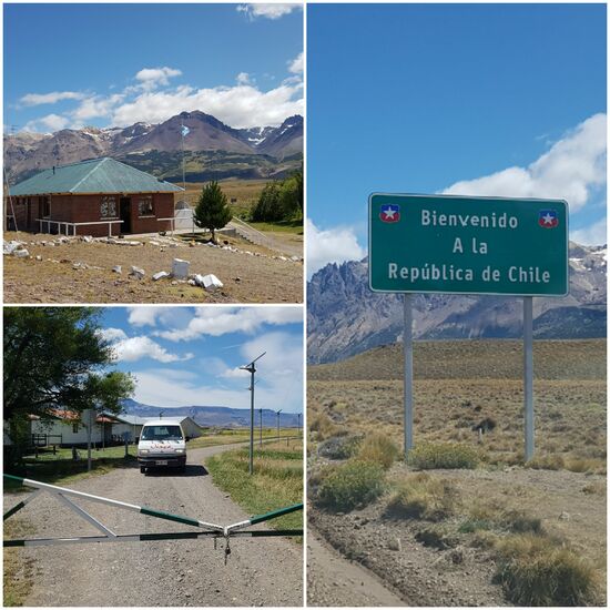 Oben Grenze Argentinien, unten Chile