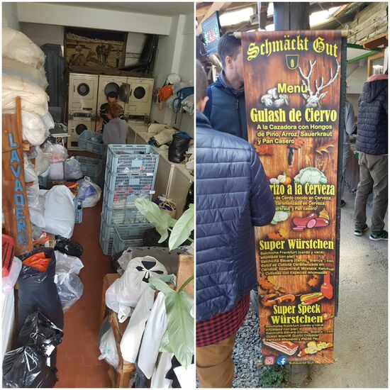 Unser Waschmann und die Speisekarte in dem Schweizer Dorf