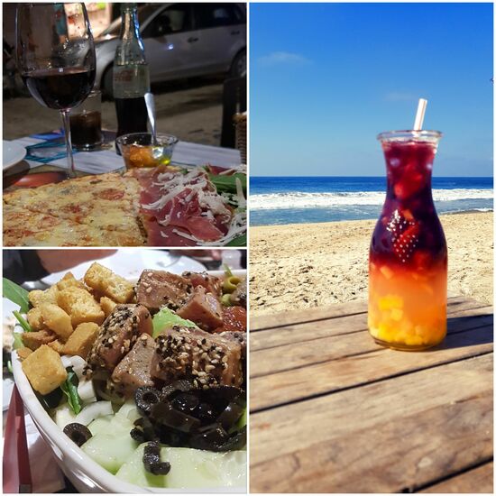 Und virtuelle Leckereien....mexikanische Sangria, Thunfischsalat und Pizza vom Italiener