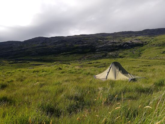 Mein Schlafplatz am Fuße des Healy Pass.