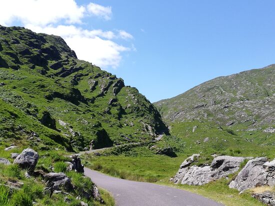 Aufstieg zum Ballaghbeama Gap.