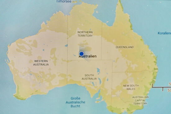 Wir sind jetzt mitten in Australien.