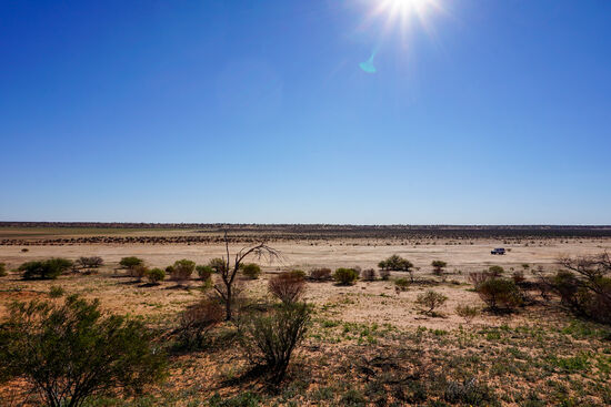 Der Blick von der Düne in die Ebene.