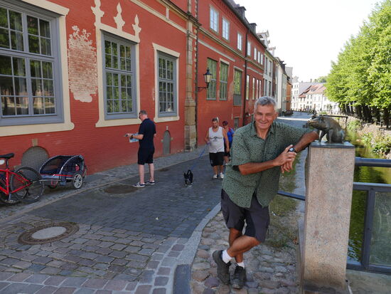 Nahe der Schweinebrücke am Bächlein Grube, in Wismar