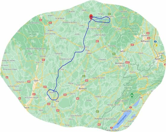 Von Fontenoy-le-Château bis hinunter nach Auxonne.