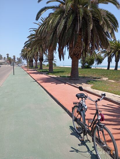 Rot ist Fußweg, grün ist Radweg in beiden Richtungen